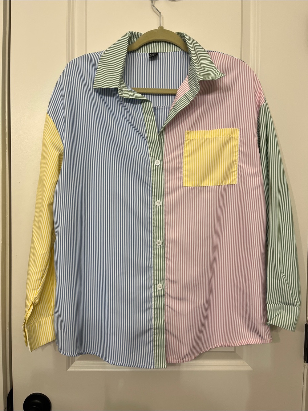 NWOT Multi-Color Striped Button-Down Shirt